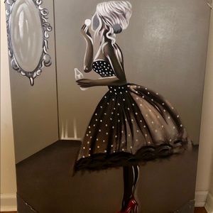 Lady In The Mirror Painted Picture